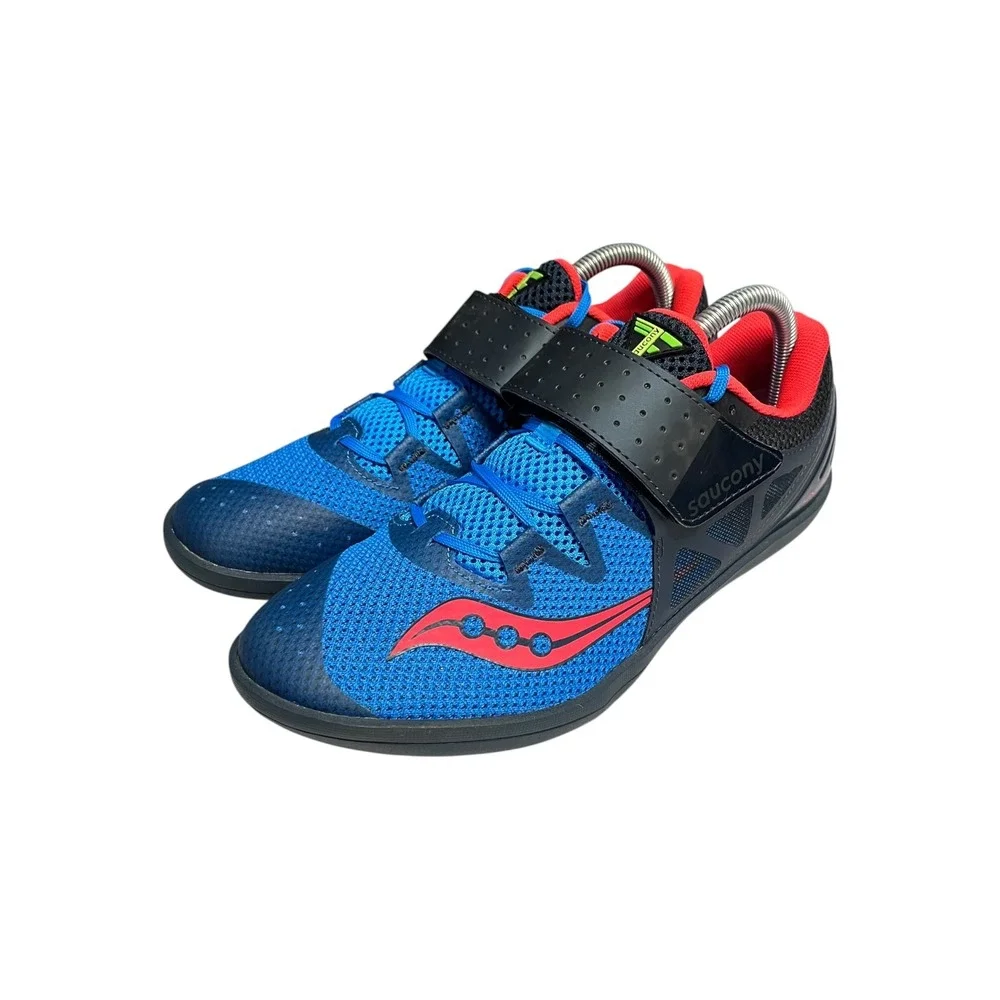 Saucony Unleash SD Men 9 Blue Black Red Throwing Shoes S29035-1 Shot Put Discus